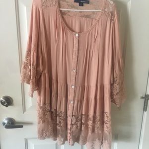 ❤️denim size 18 blouse with lace